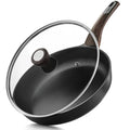 8inch Nonstick Frying Pan Paella Pan with Lid (8 Inch / NIGHT Black)