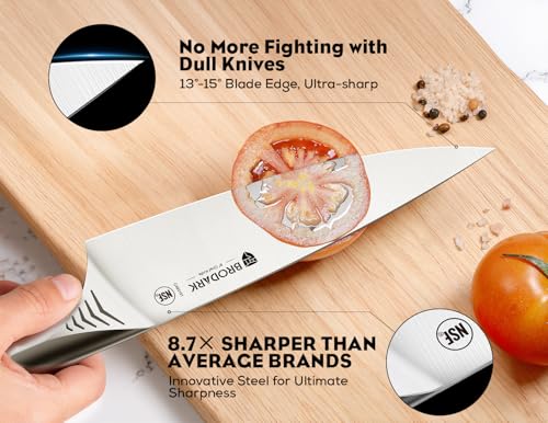 15PCS Kitchen Knife Set with Block and Built