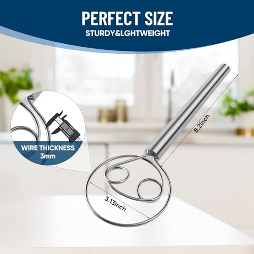 Danish Dough Whisk Stainless Steel for Sourdough Bread Mixing (BXG-2K-WHSIK-YIGEDA)