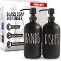 Black Glass Soap Dispenser (Matte Black Stainless Steel Pump - Black Glass)