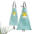 2 Pack Cotton Adjustable Parent and Child Apron with Pockets Great Gift For Adult and Kid Baking (Giraffe)