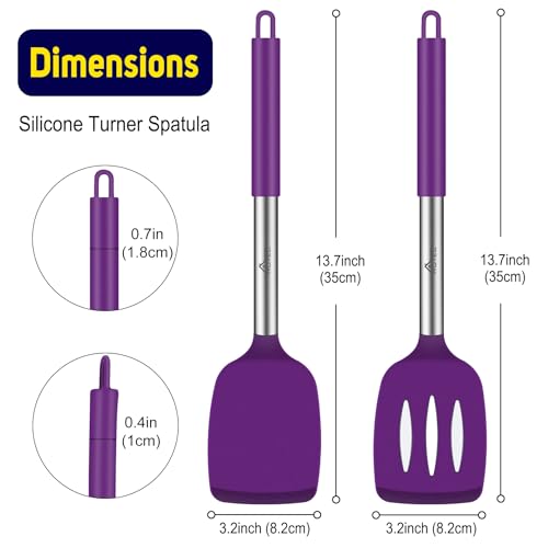 Silicone Spatula Set of 2 Heat (Purple)