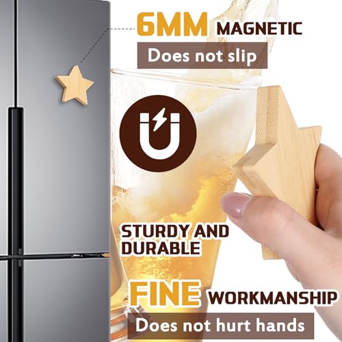 24 Pcs Magnetic Bottle Opener 2.5in DIY Bamboo Star Shape (Star Shape)
