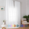 Sheer White Curtains 96 Inches Long (White / 42"W x 96"L (Pack of 2))