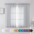 Light Grey Sheer Curtains 54 Inches Long 2 Panels (42"W x 54"L (Pack of 2) / Light Grey)