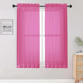 Sheer Hot Pink Curtains for Bedroom Living Room 63 Inch Length 2 Panels Set (Hot Pink / 42"W x 63"L (Pack of 2))