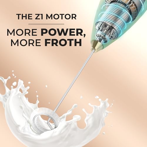Powerful Milk Frother Wand With Duracell Batteries (Enchanted Forest / Z1 Motor + Batteries)