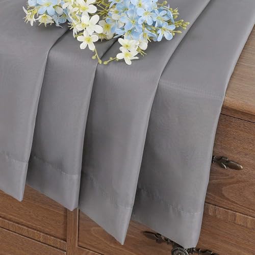 Grey Window Sheer Curtains 54 inch Length (42"W x 54"L (Pack of 2) / Charcoal Grey)