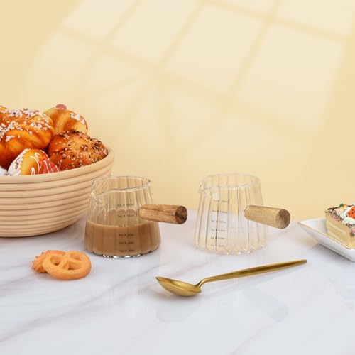 2Pcs Glass Measuring Cup (Transparent-2 Pack)