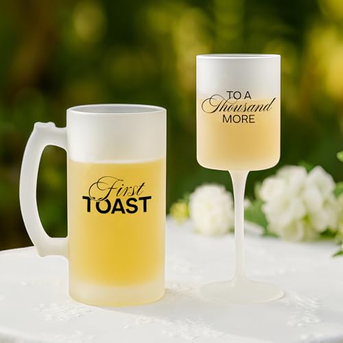 Wedding Gifts for Couples 2026 (Frosted First Toast / Set of 2（Gift box）)