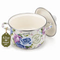 4.5 Quart Enamel Stock Pot with Lid (Multi Rose-4.5 QT)