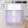 Sheer Lilac Tier Curtains 24 Inch Length (Lilac / 42"W x 24"L (Pack of 2))