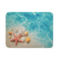 Coastal Starfish Dish Drying Mat 18"x24" Ocean Blue Sea Coral Seashell Dish Drainer Mats Nautical Beach Themed Decorative Reversible Dish Drying Pad for Kitchen Countertop Dining Room (24" x 18")