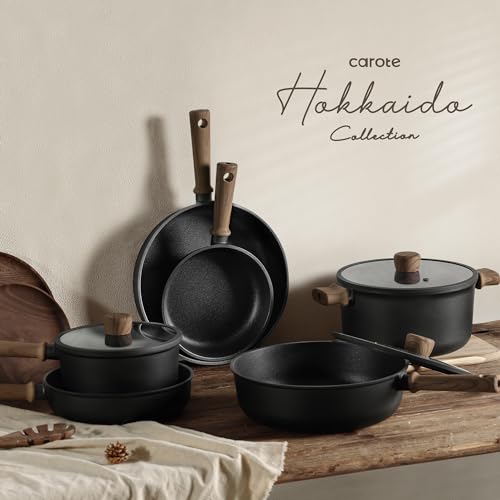 21pcs Pots and Pans Set (Black / 16 pieces)