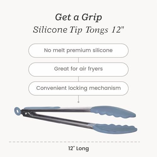 Starpack Get a Grip Silicone Kitchen Tongs (12" Single / Light Blue)