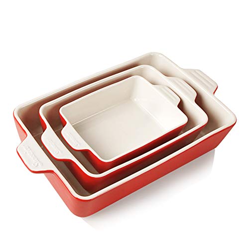 Sweejar Ceramic Bakeware Set (Red)