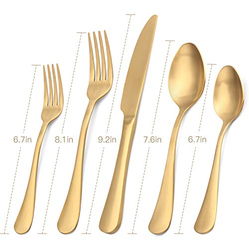 Matte Gold Silverware Set (Gold / 20-Piece)