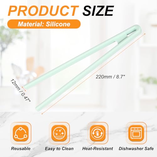 8.7" Silicone Toast Tongs (Light Green / 8.7")