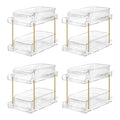 4pack 2 Tier Organizer & Storage Unit Stackable Bathroom Cabinet Organizer Pull (4pack)