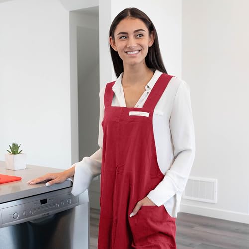Cotton Aprons for Women and Men (Red)