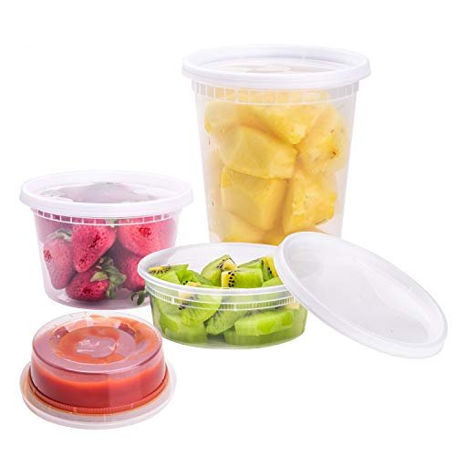 8 oz,16oz,32oz,48Sets,16Sets each size Plastic food storage containers with lids airtight,BPA Free,Microwave/Dishwasher/Freezer Safe (8oz-16sets+16oz-16sets+32oz-16sets)