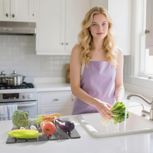 Foldable Stone Dish Drying Mat (Light Gray / 15.5" x 11.8")