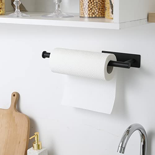 Under Cabinet Paper Towel Holder for Kitchen (Black 1pc)