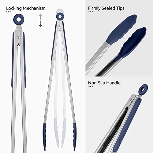 Kitchen Tong for Cooking (Midnight Blue / 16 inch)