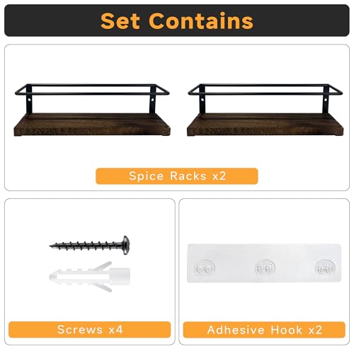 2 Tier Wall Mount Spice Rack Organizer