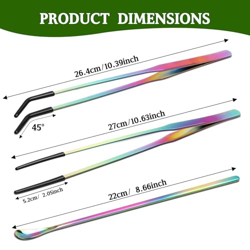 OLIISS Stainless Steel Reptile Feeding Tongs and Spoon Set (10.6"(with Spoon))