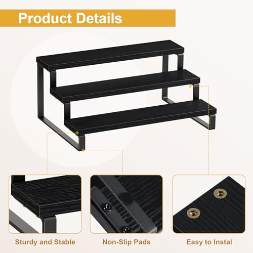 3 Tier Spice Rack (Black, 3 Tier, 1 Pack / 3 Tier 1 Pack)