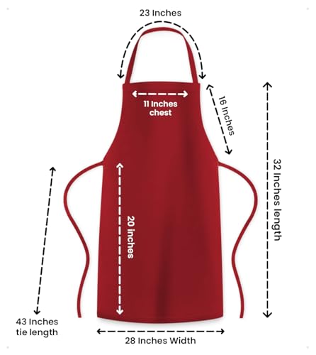red aprons chef apron for men bbq apron for men aprons bulk (Pack of 2 / Red)