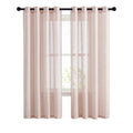 Flax Natural Blend Semi Sheer Curtains 72" L for Nursery (52"W x 72"L (Pack of 2) / Dusty Blush)