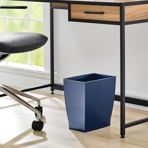 Small Plastic Bathroom Trash Can (Navy Blue / Pack of 4)