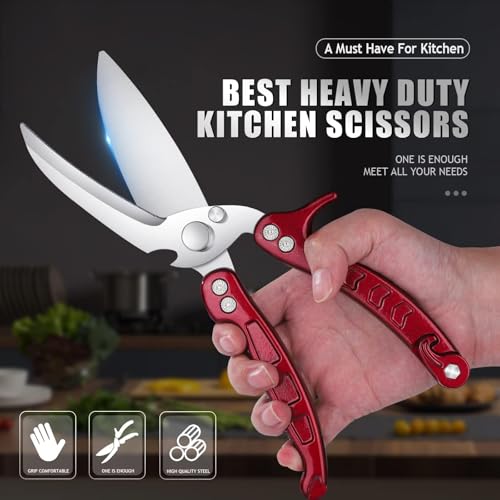 Heavy Duty Poultry Shears (Burgundy)