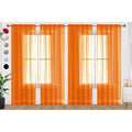 Orange Sheer Curtains 4 Panels Rod Pocket Semi (Orange / 52"W x 90"L (Pack of 4))