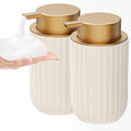 Ceramic Foaming Soap Dispenser (Beige Gold-2pack)