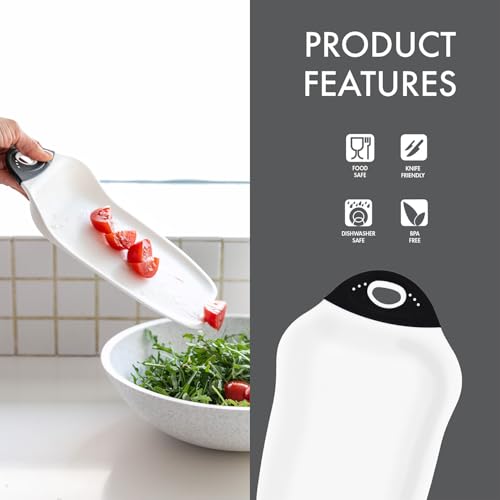 Chop & Scoop Cutting Board with Non (White / 10.5"L x 6.5"W)