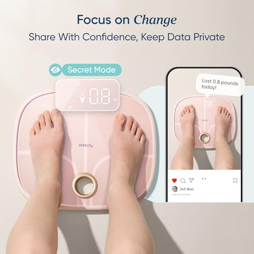 Rechargeable Smart Scale for Body Weight (Pink / 13.4 x 11.5 inches)