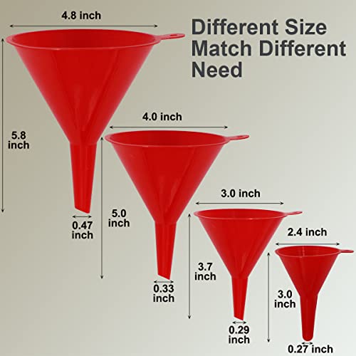 Kitchen Funnel Set 6 Pcs (Red & Black)