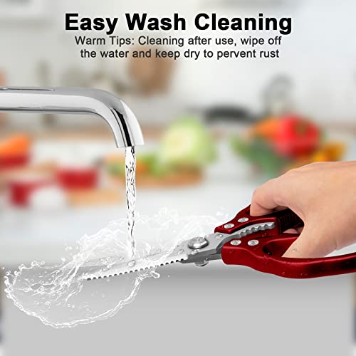 Kitchen Scissors All Purpose Heavy Duty (Red)
