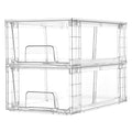 2 Pack Stackable Clear Drawer with Dividers (2Pack 4.4"H-with Dividers)