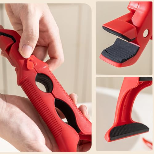 2-in-1 Silicone Kitchen Clamp with Bottle Opener, Heat Resistant Silicone Tongs, Dual-Head Design for Microwave Air Fryer Steamer, Non-Slip Grip Dish Grabber, Easy Open Jar Lid, Dishwasher Safe (1PCS)