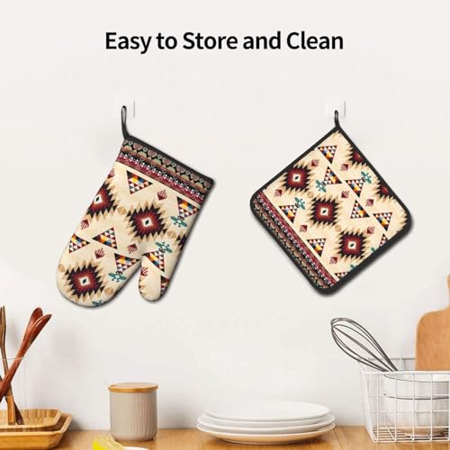 Southwestern Aztec Oven Mitts and Pot Holders Set of 3 (Southwestern)