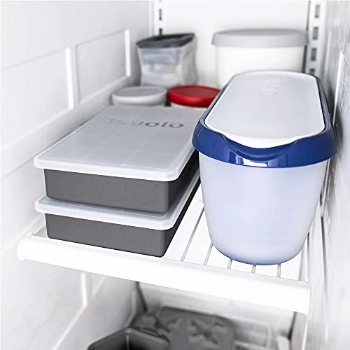 Silicone Ice Cube Tray with Lid for Freezer Charcoal Gray
