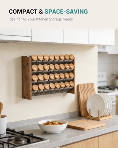 Spice Rack Organizer for Cabinet (Holds 32 Jars, 15.7"W × 10.3"H)