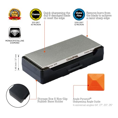 156N Double sided Diamond Sharpening Stone (6 in. x 2.5 in. / 325&1200 Grit)