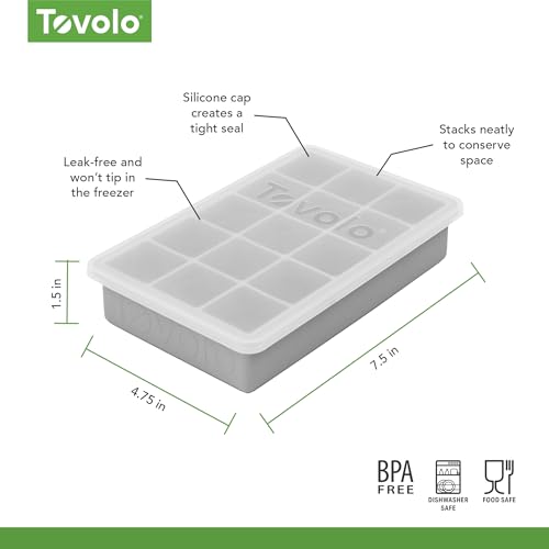 Perfect Cube Ice Tray with Lid for Cocktails (Oyster Gray / 1 Pack)