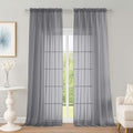 Grey Sheer Curtains 96 Inch Long 2 Panels for Living Room 59" Wide (Grey / 59"W x 96"L (Pack of 2))