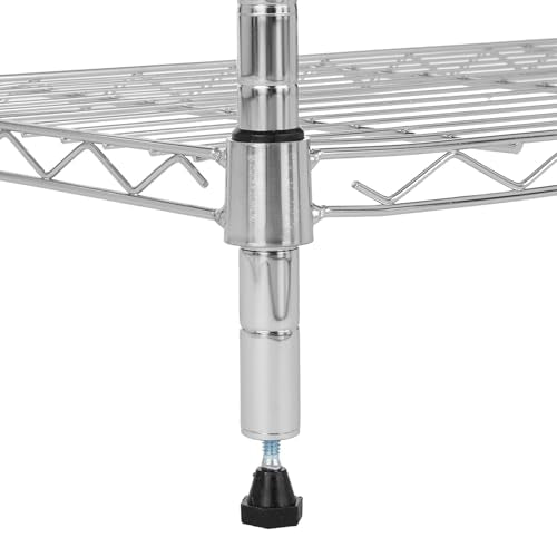 3 Shelf Adjustable Heavy Duty Steel Wire Shelving Rack with Chrome Finish (3 -Shelf / 3-Shelf / Chrome)